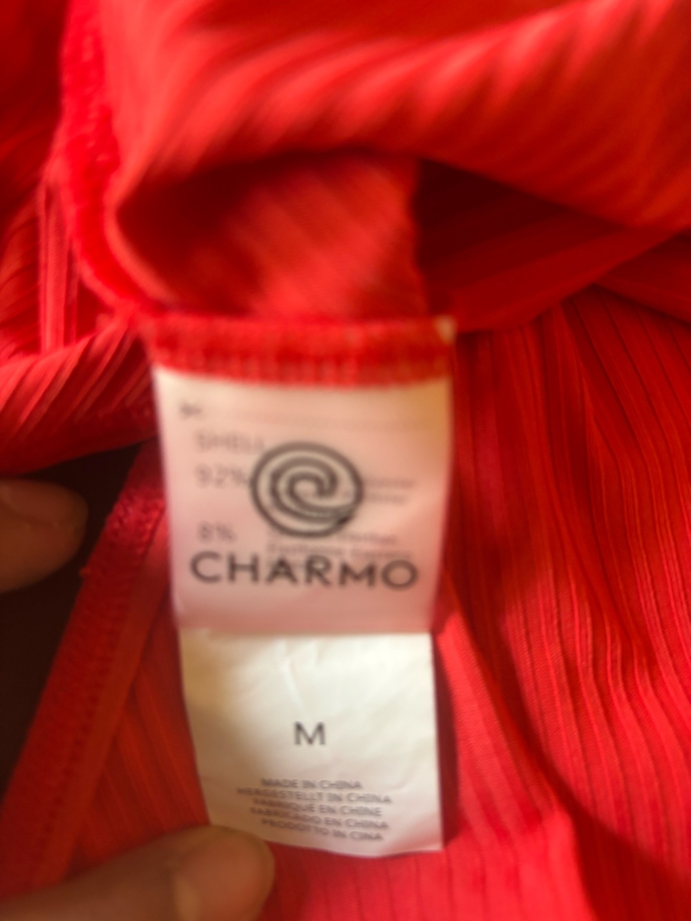 Red Maternity One-Piece Swim Dress with Twist Front - Picture 10 of 11